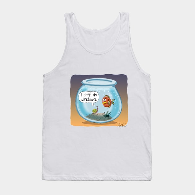 SNAIL DON’T DO WINDOWS Tank Top by macccc8